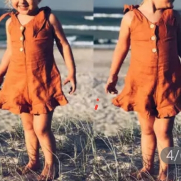 Girl's 5T Khaki Romper (Brand New) - Picture 2 of 2